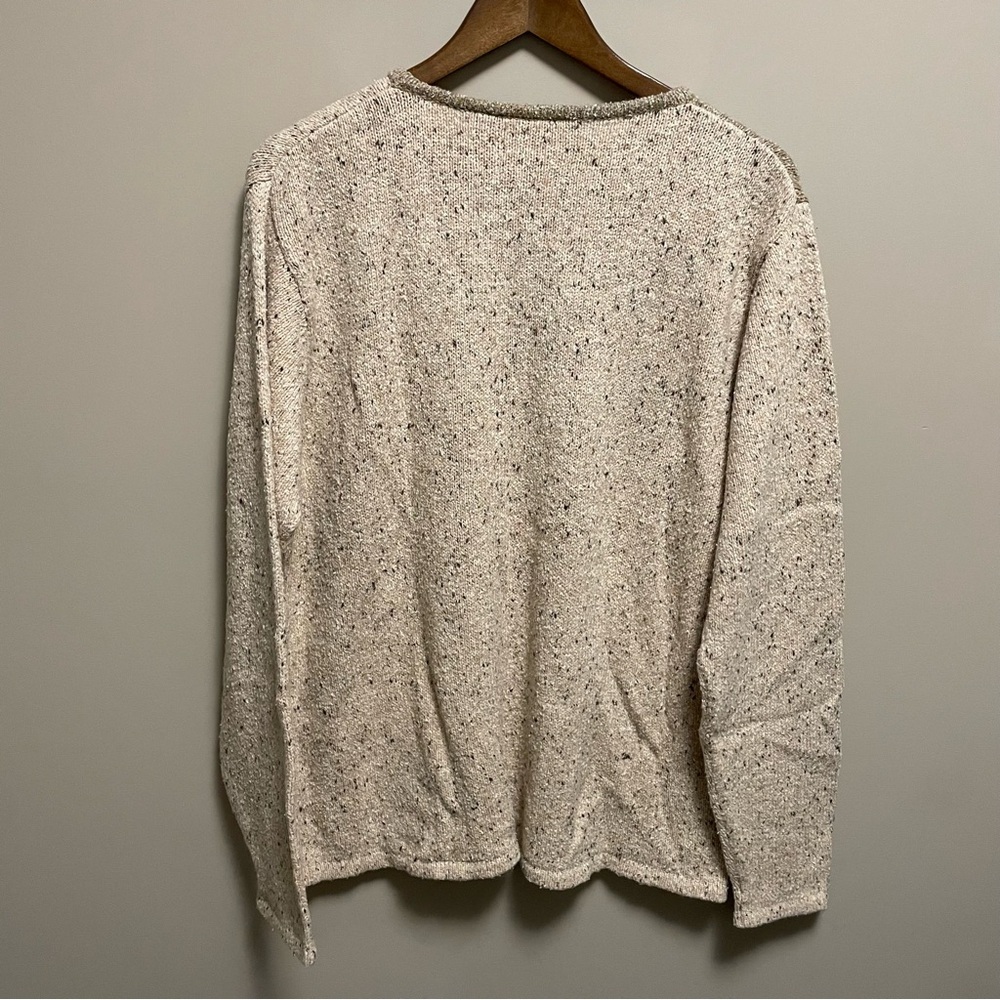 Tan Jay Vintage 90s Beige Neutral Colour Block Sweater Women's Medium - Picture 10 of 12